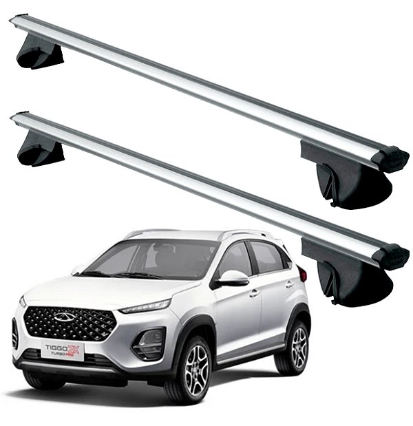 RACK P/ LONGARINAS ALPHA ALUMINIO 02 (1,16M) CHERY TIGGO 3X 2022 / 2023 - CINZA