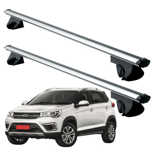 RACK P/ LONGARINAS ALPHA ALUMINIO 02 (1,16M) CHERY TIGGO 2 2019 / 2020 - CINZA