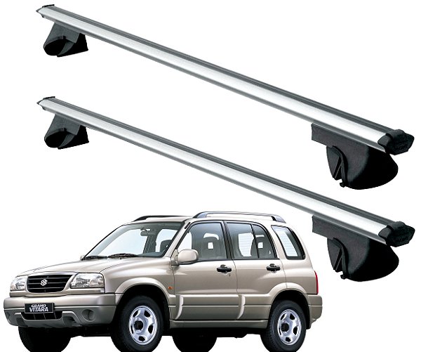 RACK P/ LONGARINAS ALPHA ALUMINIO 02 (1,16M) SUZUKI GRAND VITARA 1998 1999 2000 2001 2002 2003 2004 - CINZA