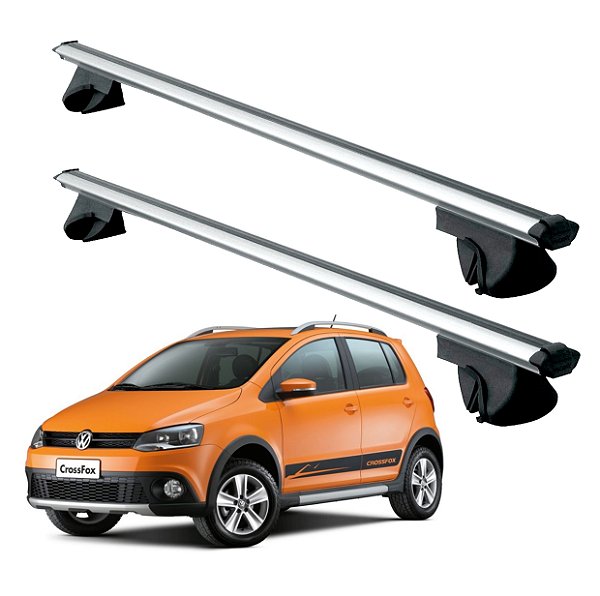 RACK P/ LONGARINAS ALPHA ALUMINIO 02 (1,16M) VW CROSSFOX 2010 2011 2012 2013 2014 2015 2016 2017 - CINZA