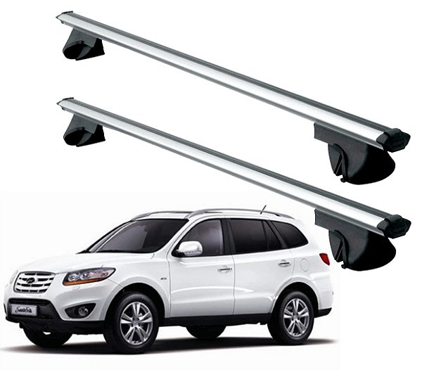 RACK P/ LONGARINAS ALPHA ALUMINIO 02 (1,16M) HYUNDAI SANTA FÉ 2001 2002 2003 2004 2005 2006 2007 2008 2009 2010 2011 2012 2013 - CINZA