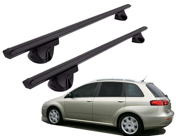 RACK P/ LONGARINAS ALPHA ALUMINIO 02 (1,16M) FIAT CROMA 2005 - PRETO