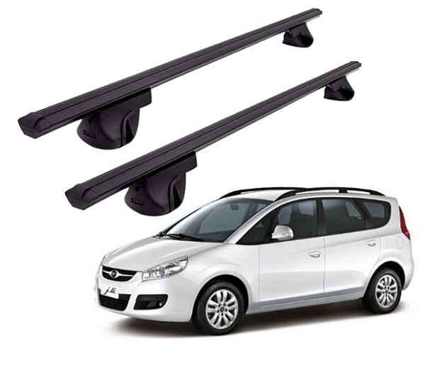 RACK P/ LONGARINAS ALPHA ALUMINIO 02 (1,16M) JAC J6 2001 2002 2003 2004 2005 2006 2007 2008 2009 2010 2011 2012 2013 2014 2015 - PRETO