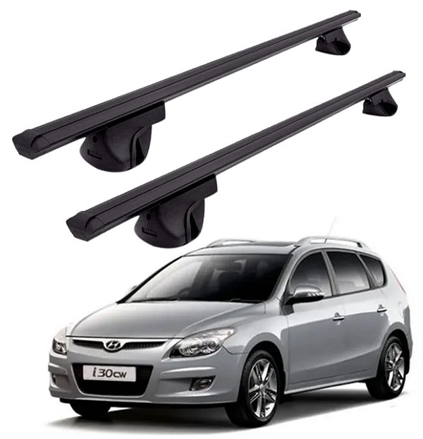 RACK P/ LONGARINAS ALPHA ALUMINIO 02 (1,16M) HYUNDAI I30 WAGON 2011 2012 2013 - PRETO