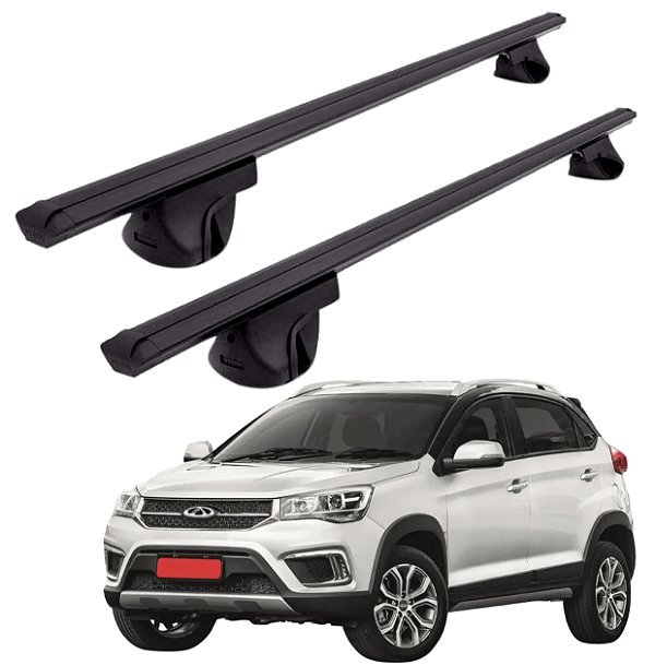 RACK P/ LONGARINAS ALPHA ALUMINIO 02 (1,16M) CHERY TIGGO 2 2019 / 2020 - PRETO