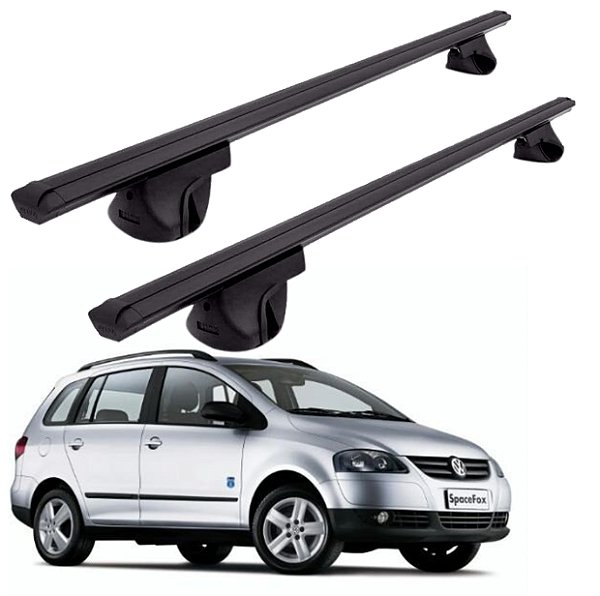 RACK P/ LONGARINAS ALPHA ALUMINIO 02 (1,16M) VW SPACE FOX WAGON 2006 2007 2008 2009 2010 2011 2012 2013 2014 2015 2016 2017 2018 2019 - PRETO