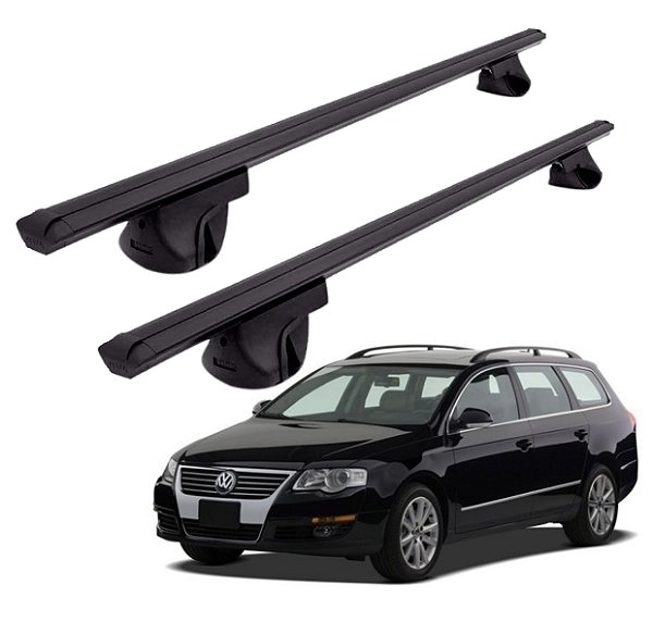 RACK P/ LONGARINAS ALPHA ALUMINIO 02 (1,16M) VW PASSAT VARIANT 1997 1998 1999 2000 2001 2002 2003 2004 2005 2006 2007 2008 2009 2010 2011 2012 2013 2014 - PRETO