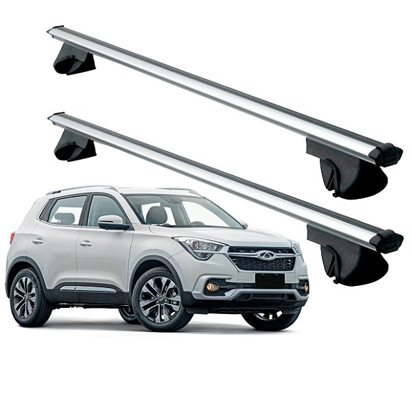 RACK P/ LONGARINAS ALPHA ALUMÍNIO 03 (1,26M) CHERY TIGGO 5X 2019 2020 2021 2022 2023 2024 2025 - CINZA