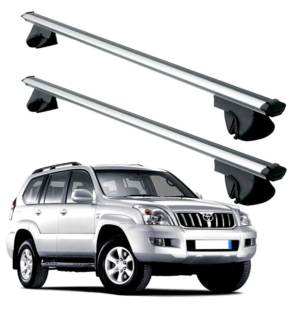 RACK P/ LONGARINAS ALPHA ALUMÍNIO 03 (1,26M) TOYOTA LAND CRUISER PRADO 2003 2004 2005 2006 2007 2008 2009 - CINZA