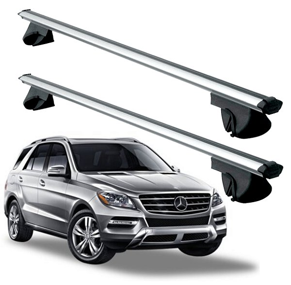 RACK P/ LONGARINAS ALPHA ALUMÍNIO 03 (1,26M) MERCEDES BENZ ML 230 1998 1999 2000 2001 2002 2003 2004 - CINZA