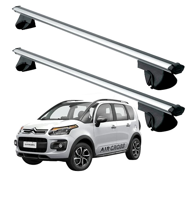 RACK P/ LONGARINAS ALPHA ALUMÍNIO 03 (1,26M) CITROEN AIRCROSS 2010 2011 2012 2013 2014 2015 - CINZA