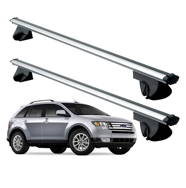 RACK P/ LONGARINAS ALPHA ALUMÍNIO 03 (1,26M) FORD EDGE 2009 2010 2011 2012 2013 2014 - CINZA
