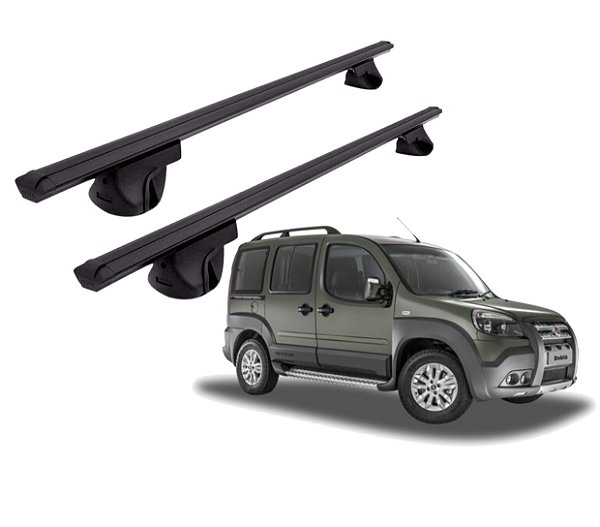 RACK P/ LONGARINAS ALPHA ALUMÍNIO 03 (1,26M) FIAT DOBLO 2002 2001 2002 2003 2004 2005 2006 2007 2008 2009 2010 2011 2012 2013 2014 2015 2016 2017 2018 2019 2020 2021 - PRETO