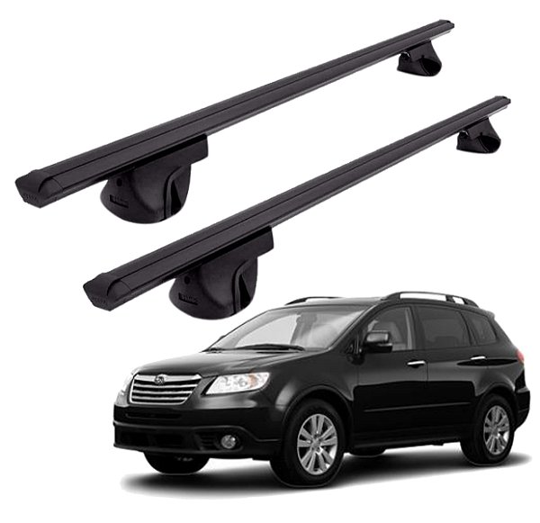 RACK P/ LONGARINAS ALPHA ALUMÍNIO 03 (1,26M) SUBARU TRIBECA 2008 2009 2010 2011 - PRETO