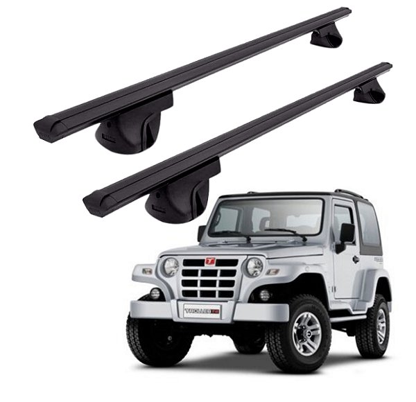RACK P/ LONGARINAS ALPHA ALUMÍNIO 03 (1,26M) TROLLER 2000 2001 2002 2003 2004 2005 2006 2007 2008 2009 2010 2011 2012 2013 - PRETO