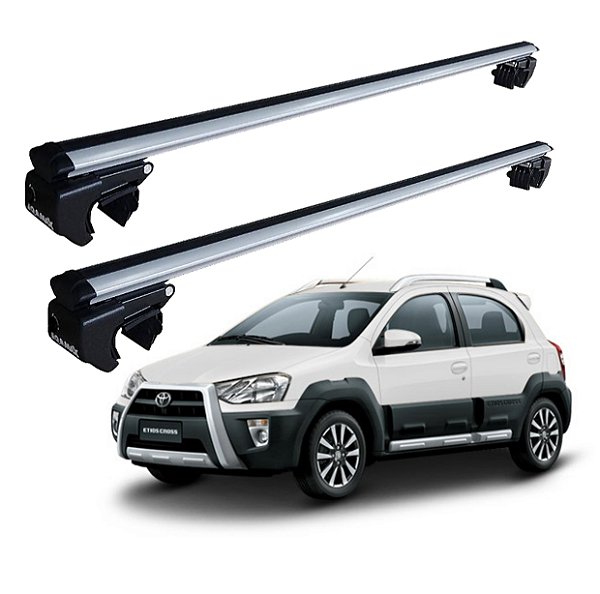 RACK P/ LONGARINAS SIGMA ALUMÍNIO 01 (1,06M) TOYOTA ETIOS CROSS 2013 2014 2015 2016 2017 2018 2019 - CINZA
