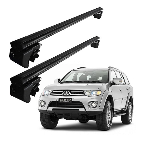 RACK P/ LONGARINAS SIGMA ALUMÍNIO 01 (1,06M) MITSUBISHI PAJERO DAKAR 2009 2010 2011 2012 2013 2014 2015 2016 2017 2018 - PRETO