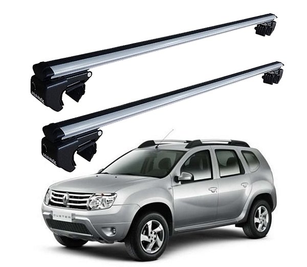 RACK P/ LONGARINAS SIGMA ALUMÍNIO 02 (1,16M) RENAULT DUSTER 2011 2012 2013 2014 2015 - CINZA