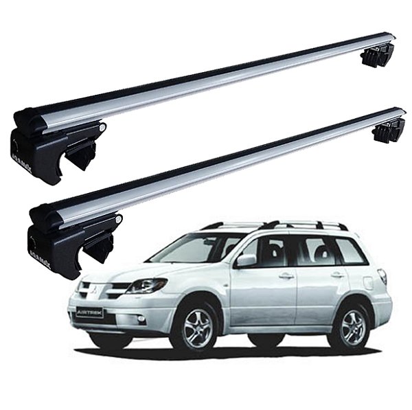RACK P/ LONGARINAS SIGMA ALUMÍNIO 02 (1,16M) MITSUBISHI AIRTREK 2003 2004 2005 2006 2007 2008 - CINZA