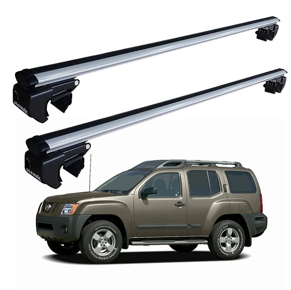 RACK P/ LONGARINAS SIGMA ALUMÍNIO 02 (1,16M) NISSAN XTERRA 2004 2005 2006 - CINZA