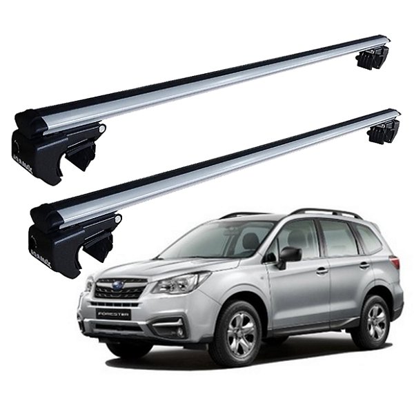 RACK P/ LONGARINAS SIGMA ALUMÍNIO 02 (1,16M) SUBARU XV 2012 2013 2014 2015 2016 2017 2018 2019 2020 - CINZA