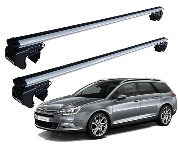 RACK P/ LONGARINAS SIGMA ALUMÍNIO 02 (1,16M) CITROEN C5 BREAK 2001 2002 2003 - CINZA