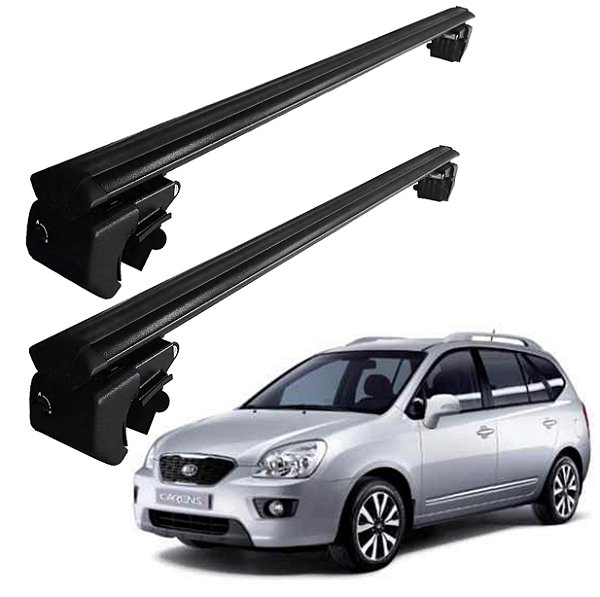 RACK P/ LONGARINAS SIGMA ALUMÍNIO 02 (1,16M) KIA CARENS MPV 2002 2003 2004 2005 2006 2007 2008 2009 2010 2011 2012 2013 - PRETO