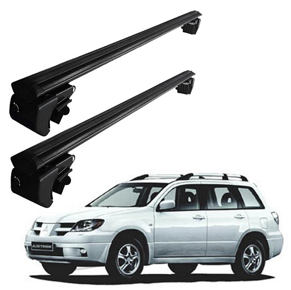 RACK P/ LONGARINAS SIGMA ALUMÍNIO 02 (1,16M) MITSUBISHI AIRTREK 2003 2004 2005 2006 2007 2008 - PRETO