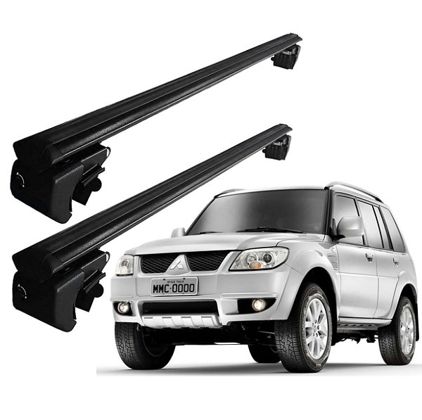 RACK P/ LONGARINAS SIGMA ALUMÍNIO 03 (1,26M) MITSUBISHI PAJERO TR4 2006 2007 2008 2009 2010 2011 2012 2012 2014 2015 - PRETO