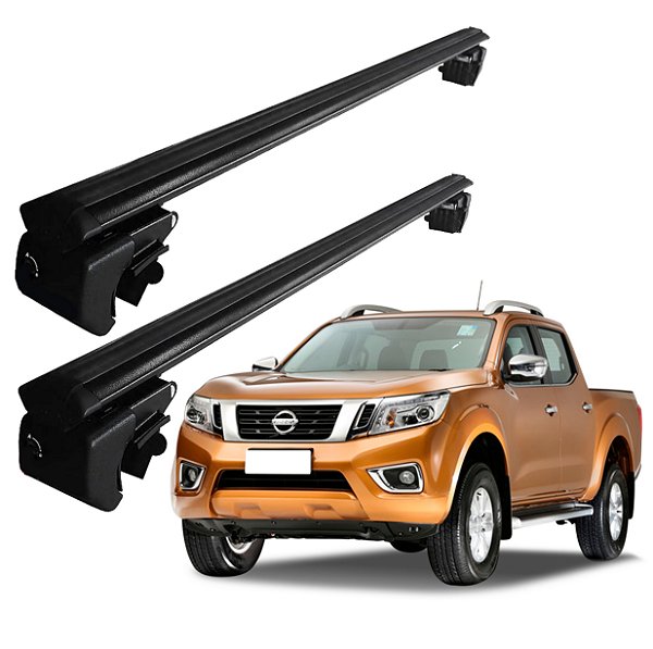 RACK P/ LONGARINAS SIGMA ALUMÍNIO 03 (1,26M) NISSAN FRONTIER 2017 2018 2019 2020 2021 2022 2023 2024 2025 - PRETO