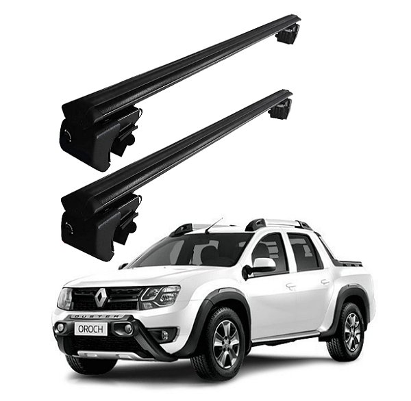 RACK P/ LONGARINAS SIGMA ALUMÍNIO (1,16M) RENAULT OROCH 2015 2016 2017 2018 2019 2020 2021 2022 2023 - PRETO