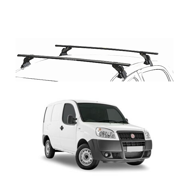 RACK EQMAX AÇO FIAT DOBLÔ 2002 2003 2004 2005 2006 2007 2008 2009 2010 2011 2012 2013 2014 2015 2016 2017 2018 2019 2020 - PRETO