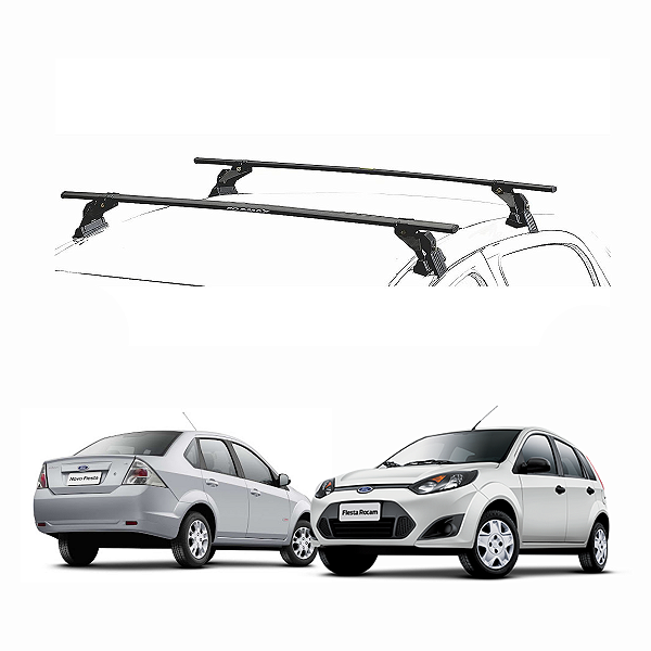 RACK EQMAX AÇO FORD FIESTA ROCAM/SUPERCHARG HATCH // SEDAN 2003 2004 2005 2006 2007 2008 2009 2010 2011 2012 2013 2014 2015 2016 - PRETO