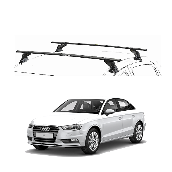 RACK EQMAX AÇO AUDI A3 SEDAN 2014 2015 - PRETO