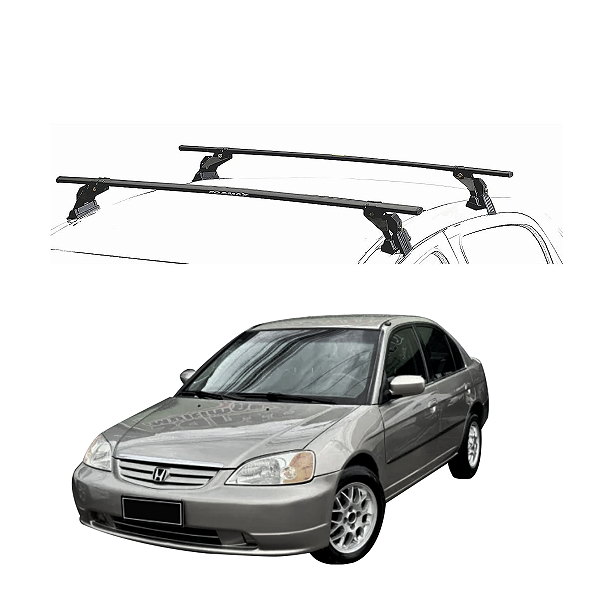 RACK EQMAX AÇO HONDA CIVIC 2001 2002 2003 2004 2005 2006 - PRETO