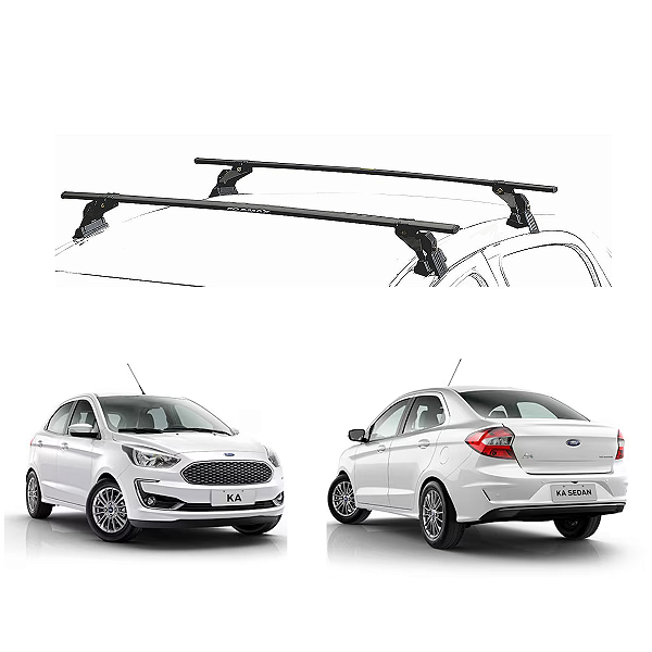 RACK EQMAX AÇO FORD KA E KA+ HATCH // SEDAN 2015 2016 2017 2018 2019 2020 2021 2022 - PRETO