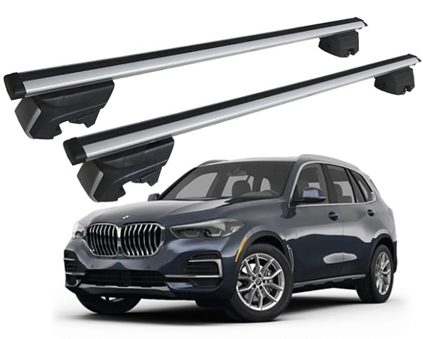 RACK P/ LONGARINAS INTEGRADAS BETA ALUMÍNIO (1,26M) BMW X5 2021 2022 2023 - CINZA