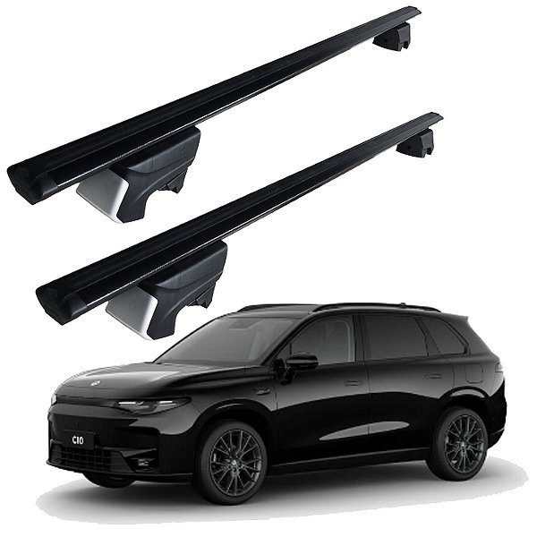 RACK P/ LONGARINAS INTEGRADAS BETA ALUMÍNIO (1,16M) LEAPMOTOR C 10 2025 2026 2027 - PRETO