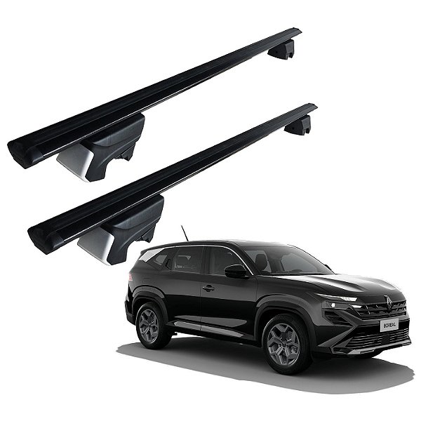 RACK P/ LONGARINAS INTEGRADAS BETA ALUMÍNIO (1,26M) RENAULT BOREAL 2026 - PRETO