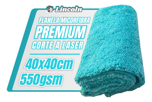 Pano de Microfibra Premium Verde 40x40 550GSM Lincoln