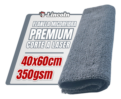 Pano de Microfibra Cinza 40x60CM 350GSM Lincoln