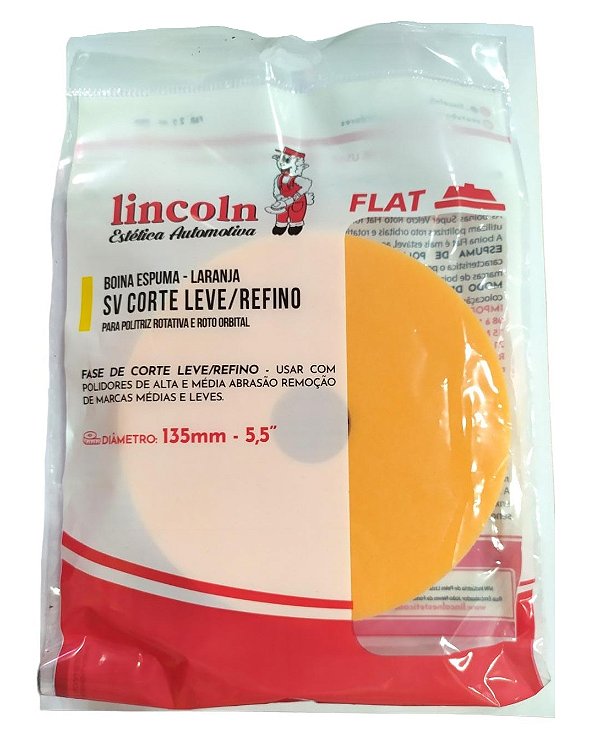 Boina Espuma Laranja Flat 5,5 Pol. Corte Leve/Refino Lincoln