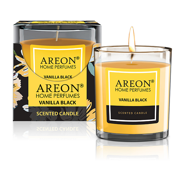 Vela Aromática Perfumada Areon 120g Vanilla Black Baunilha Cor Dourado