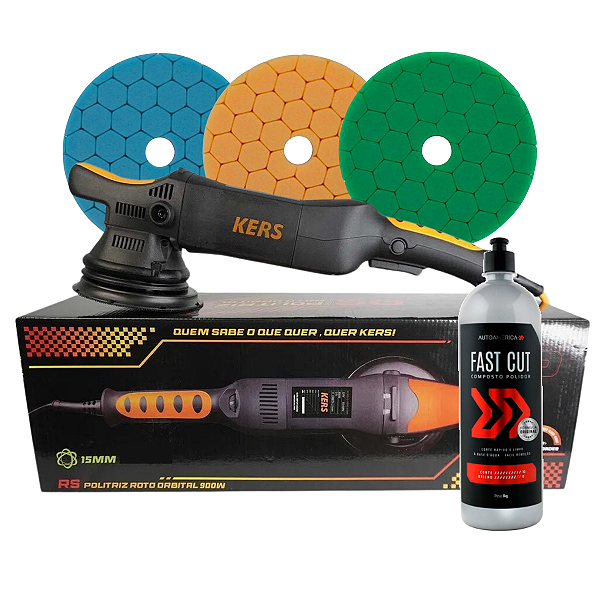 Kit Politriz Roto Orbital 110V Boinas Hyper Composto Polidor