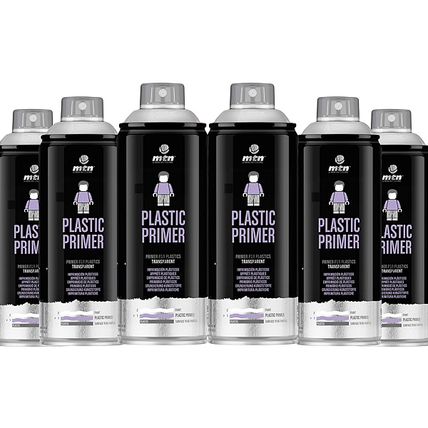 Kit 6x Tinta Spray Primer Para Plásticos 400ml PRO MTN