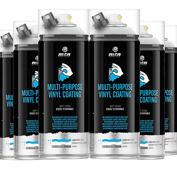 Kit 6x Tintas Spray Envelopamento Líquido Preto Met 400ml PRO MTN