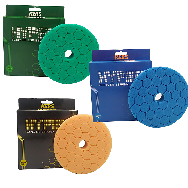 Kit 3 Boinas de Espuma Hyper Corte + Refino + Lustro 5" Kers