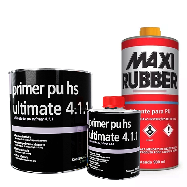 Primer Pu Hs Ultimate 4.1.1 + Diluente Pu Maxi Rubber