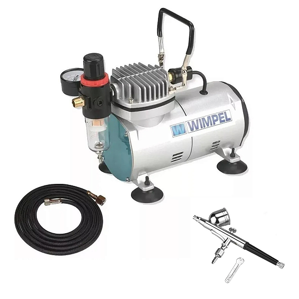 Kit Compressor Bivolt + Aerógrafo MP-1001 Wimpel