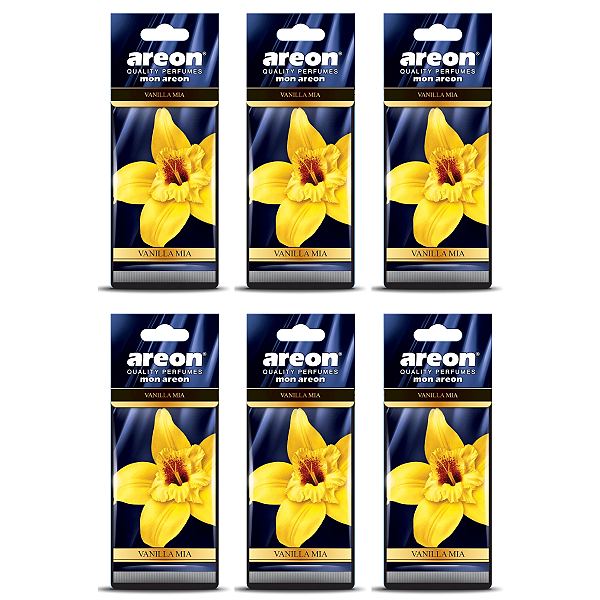 Kit 6 Unidades Aromatizante Automotivo Vanilla Mia Mon Areon